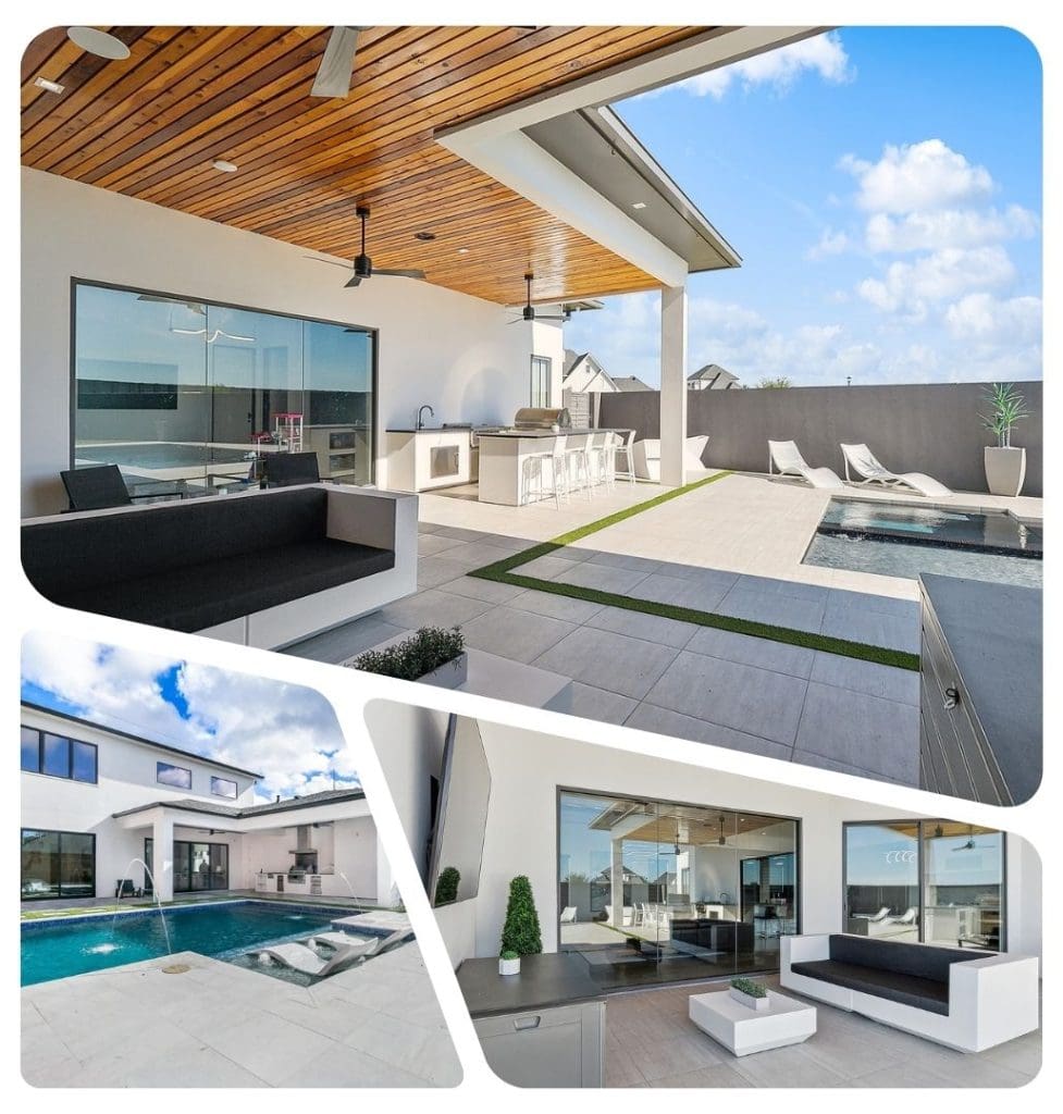 Modern Outdoor Living Area with Pool and Lounge in New Orleans